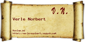 Verle Norbert névjegykártya