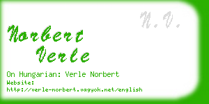 norbert verle business card